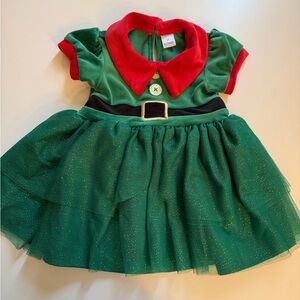 Festive Green and Red Elf Costume for Kids